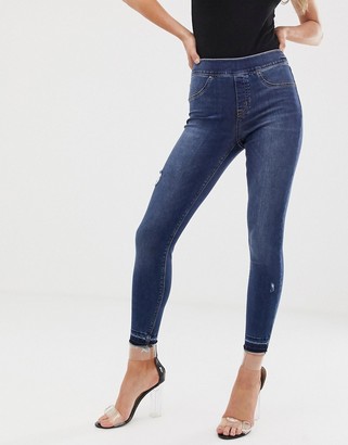 spanx distressed skinny jeans black