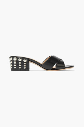 Sergio Rossi Elettra Studded Leather Mules