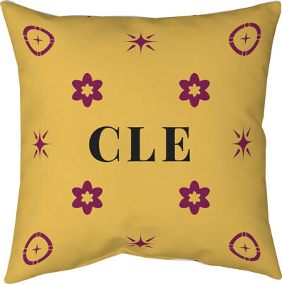 Khieu Cleveland Basketball Colors Gold Twill Pillow 14 Inch X 14 Inch