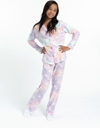 Sleep On It Girls Ombre Hearts 2-Piece Button Up Fleece Coat Pajama Sleep  Set - Multi, Size: L 14/16 - ShopStyle