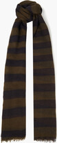 Thumbnail for your product : American Vintage Frayed Striped Gauze Scarf