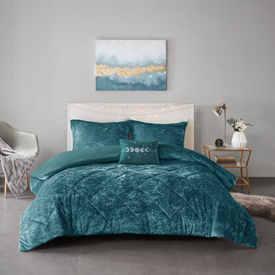 JINXUNDA Luxurious Velvet Bedding Set Polyester Comfort Glam Teal Style For Home