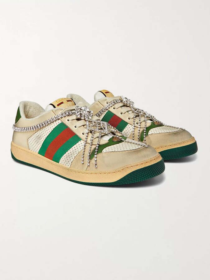 Gucci Virtus Distressed Leather And 