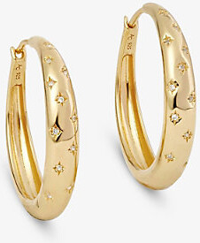 Astley Clarke Womens Maxi Tiny Star 18ct Yellow Gold Vermeil and Lab-Grown White-Sapphire Hoop Earrings 1 Size