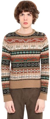 Roberto Cavalli Alpine Intarsia Wool Knit Sweater