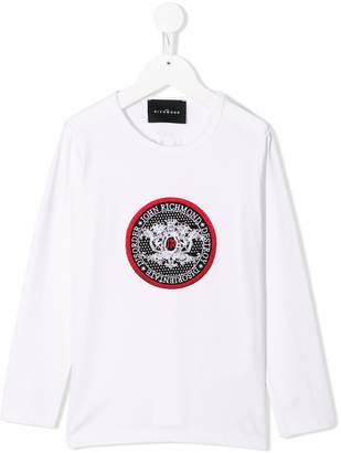 John Richmond Junior embroidered patch long-sleeve top