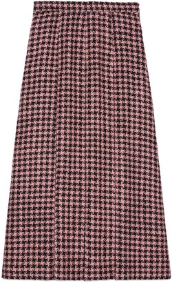 Gucci Houndstooth wool pleated skirt
