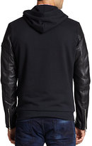 Thumbnail for your product : Diesel Cotton & Leather Zip-Up Hoodie