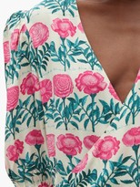 Thumbnail for your product : Adriana Degreas Flore Floral-print Silk-crepe Dress - Pink Print