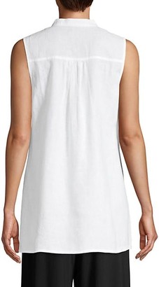 Eileen Fisher Mandarin Collar Sleeveless Shirt
