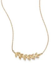 Thumbnail for your product : Jacquie Aiche Pave Diamond & 14K Yellow Gold Leaf Necklace