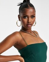 Thumbnail for your product : Vesper square neck cami dress in green