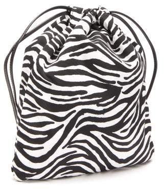 Miu Miu Zebra-print Drawstring Wash Bag - Womens - Black Multi
