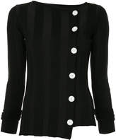 Thumbnail for your product : Le Ciel Bleu contrast button wide ribbed knit top