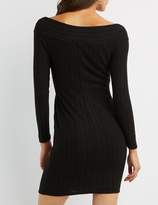 Thumbnail for your product : Charlotte Russe Hacci Off-The-Shoulder Bodycon Dress