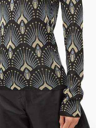 Paco Rabanne Metallic Pattern-jacquard Sweater - Womens - Black Multi
