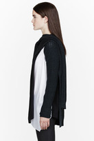 Thumbnail for your product : 3.1 Phillip Lim Deep green Metallic-printed Asymmetric Tie-neck sweater