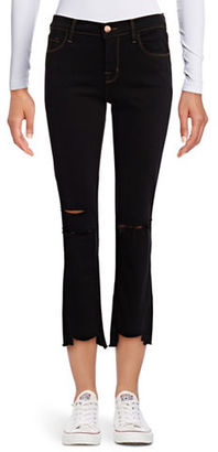 J Brand Mid-Rise Straight Crop Jeans