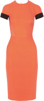 Thumbnail for your product : Victoria Beckham Contrast-trimmed silk and wool-blend dress