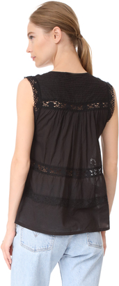 Love Sam Sleeveless Lace and Pintuck Blouse