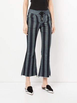 Marques Almeida Lace-Up Cropped Jeans