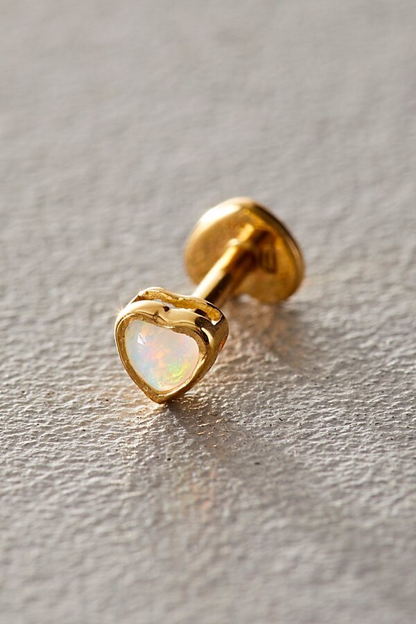 Pamela Love Bezel Heart Stud Earring