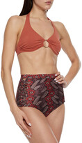 Thumbnail for your product : Zimmermann Bayou lace-up floral-print high-rise bikini briefs