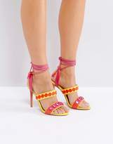 Thumbnail for your product : Forever Unique Lace Up Ankle Strap Zig Zag Heeled Sandal