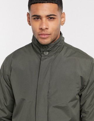 French Connection lined funnel mac jacket in khaki