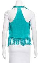Thumbnail for your product : Yigal Azrouel Suede Fringe-Trimmed Vest w/ Tags