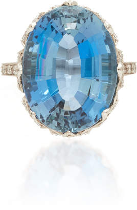 Munnu The Gem Palace Platinum Aquamarine And Diamond Ring