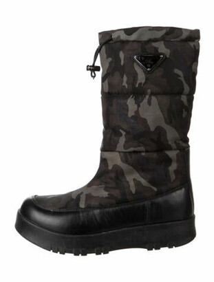 Prada Camouflage Print Snow Boots Green - ShopStyle
