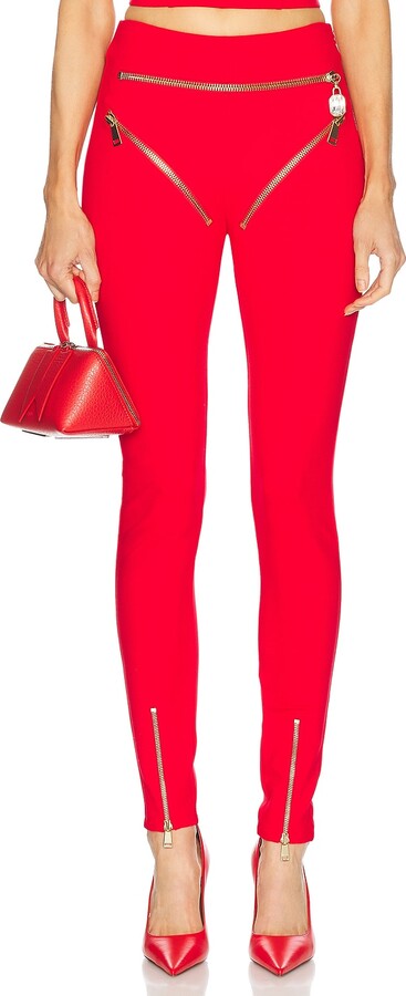 Area Zipper Brief Legging in Red
