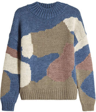 MiH Jeans Camo Turtleneck Pullover with Wool and Alpaca