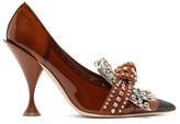 Thumbnail for your product : Burberry Evan Crystal-embellished Vinyl-coated Pumps - Brown Multi