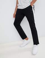 Thumbnail for your product : ASOS DESIGN Tall slim cropped pants with side stripe in black
