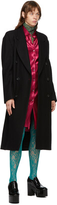 Dries Van Noten Black Wool Double-Breasted Coat