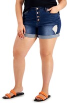 Thumbnail for your product : Dollhouse Trendy Plus Size Ripped Denim Shorts