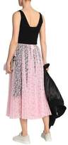 Thumbnail for your product : MSGM Pleated Neon Corded Lace Midi Skirt
