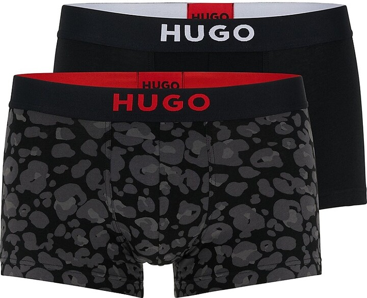HUGO BOSS Two-pack of stretch-cotton trunks with logo waistbands -  ShopStyle Boxers