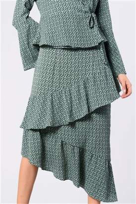 Next Womens Glamorous Printed Tiered Midi Skirt