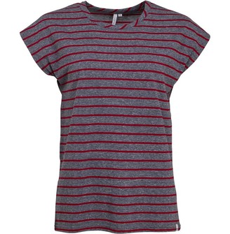 Animal Womens Decked Stripe T-Shirt Pomegranate Red