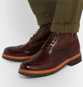 Thumbnail for your product : Grenson Fred Burnished-Leather Brogue Boots