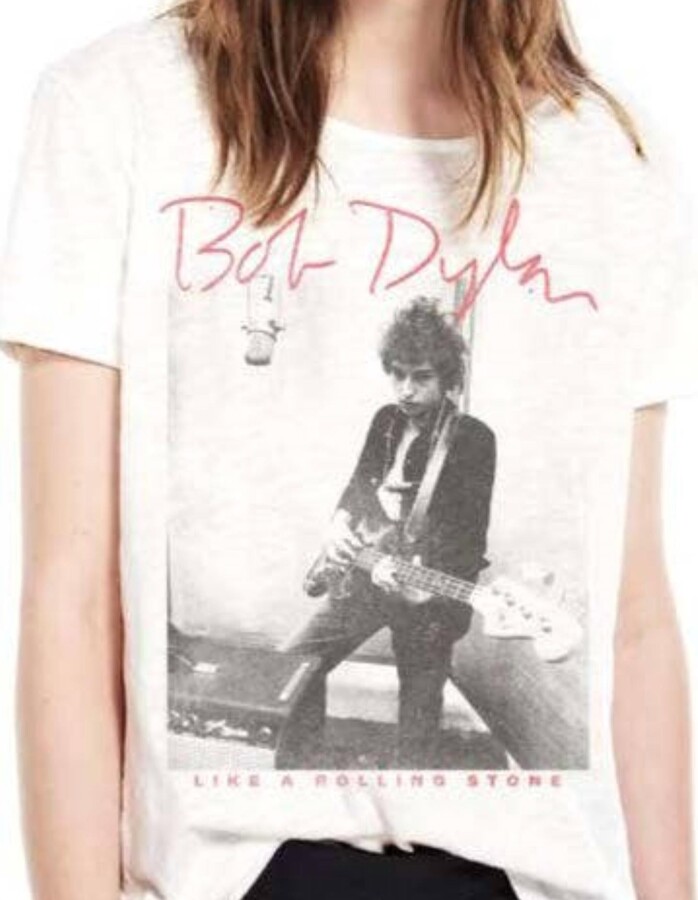 Prince Peter Bob Dylan Rolling Stone Crop Tee In White