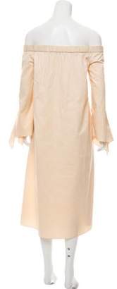 Tibi Off-The-Shoulder Midi Dress