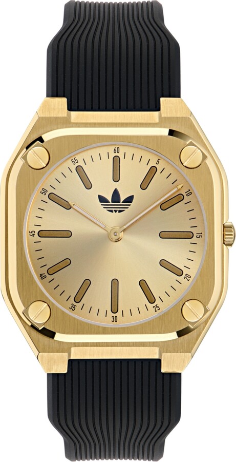 adidas Unisex Analog Black Silicone Watch, 39mm
