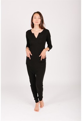 The Smash + Tess Coffee Time Waffle Romper in Black Waffle - Small