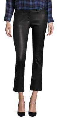 3x1 Split Crop Leather Bell Pants