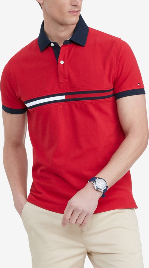 Tommy Hilfiger Men's Red Polos | ShopStyle