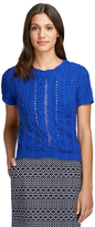 Thumbnail for your product : Brooks Brothers Short-Sleeve Cable Knit Crewneck Sweater